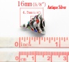 Bild von Zinklegierung European Stil Charm Großlochperlen Weihnachtsbaum Versilbert 16mm x 14mm, Loch: 4.7mm, 10 Stücke