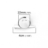 鉄系合金 ブローチ 円形 シルバートーン 台座付 (適応サイズ：22mm) 4cm x2.3cm、 20 個 の画像
