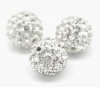 Picture of Clear Pave Rhinestone Ball Beads. Fits Shamballa Bracelet 10mm, sold per packet of 2