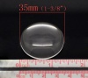 Immagine di Vetro Cupola CabochonCabochon per Abbellimento Tondo Flatback Clear Trasparente Nulla Disegno 3.5cm Dia, 5 Pz