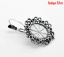 Immagine di 20 Pz Lega di Zinco & Ottone Basi per Cabochon clip orecchio Ovale Argento Antico (Adatto: 15mm x 11mm) 3.7cm x2.1cm(1 4/8" x 7/8") - 3.5cm x2.1cm(1 3/8" x 7/8")