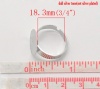 Изображение Основы для Кольца Регулируемые 18.3mm Рамки для наклейки Серебряный Тон (Годные для15mm ),Проданные 20 шт/уп                                                                                                                                                  