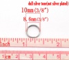 Image de 0.7mm Anneaux de Jonction Double Cercle Ouvert en Alliage de Fer Rond Argent Mat 10mm Dia, 300 Pcs