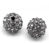Picture of Gray Pave Rhinestone Clay Ball Beads 10mm, sold per packet of 2