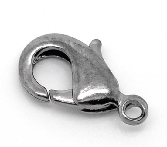 Picture of Brass Lobster Clasps Gunmetal 12mm( 4/8") x 7mm( 2/8"), 50 PCs                                                                                                                                                                                                