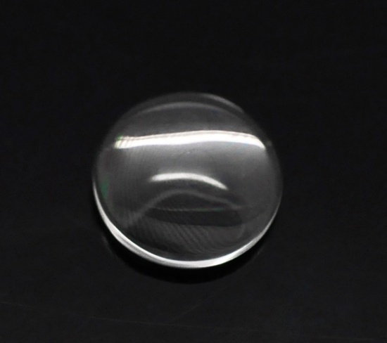Immagine di Vetro Cupola CabochonCabochon per Abbellimento Tondo Flatback Clear Trasparente Nulla Disegno 12.0mm Dia, 100 Pz