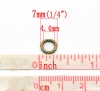 Изображение 1.3мм Железный Сплав(Без Кадмия) Колечки открыто Круглые Античная Бронза 7мм диаметр, 500 ШТ
