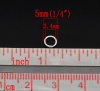 Immagine di 0.9mm Lega di Ferro Aperto Stile Anello di Salto Tondo Argento Placcato 5mm Dia, 1000 Pz