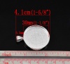 亜鉛合金 レジン セッティング台 ミール皿 ペンダント 円形 銀メッキ ( 30mmに合う) 41mm x 33mm、 50 個 の画像