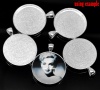 Immagine di Lega di Zinco Charm Ciondoli Tondo Argento Placcato Basi per Cabochon Addetti 30mm 4.1cm x 3.3cm, 5 Pz