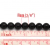 (グレードB) 瑪瑙 (染め) ビーズ 円形 黒 つや消し仕様 約 8mm直径、穴：約 1mm、39cm 長さ、1 連 （約 47 個 /一連) の画像