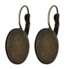 Bild von Messing Ohrring Oval Bronzefarbe für Cabochon (für 18mm x 13mm ) 30mm x 13mm, Drahtstärke: (20 gauge), 30 Stück                                                                                                                                               