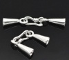 Picture of Silver Plated Necklace/ Bracelet Brass End Caps Clasps 36x5mm(Fit 3mm), sold per packet of 5 sets                                                                                                                                                             