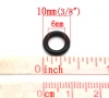 Picture of Rubber Stopper Rings For European Style Bracelets Round Black Dyed About 10mm Dia, Hole: Approx 6mm, 500 PCs