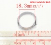 Bild von Kupfer Einstellbar Ringrohlinge mit Klebeplatte Rund Silberfarbe (für 10mm D) 18.3mm（US Größe: 8) 10 Stück
