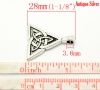 Imagen de Colgantes Aleación del Metal Del Zinc de Triángulo Plata Antigua Rhinestone 28mm x 24mm, 10 Unidades