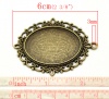 Image de Pendentif en Alliage de Zinc Ovale Bronze Antique (Convenable à Cabochon 40mm x 30mm) 6cm x 4.5cm, 5 PCs