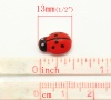 Image de Cabochon d'Embellissement en Bois Coccinelle Animal Rouge à Pois 13mm x 9mm , 200 PCs