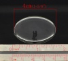Picture of Resin Dome Cabochon Stickers Oval Clear Transparent 4cm(1 5/8") x 3cm(1 1/8"), 60 PCs