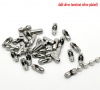 Picture of 304 Stainless Steel Ball Chain Connectors Silver Tone (Fit 2.4-3mm Ball Chain) 9mm( 3/8") x 3mm( 1/8"), 300 PCs