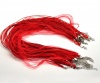 Imagen de Collares Cinta de Organza & Cuerda de Cera Rojo,43cm de longitud 20 Unidades