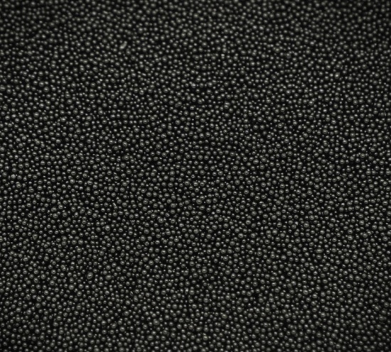 ガラス シードビーズ ミクロ(まんまる 穴なし) レジン封入素材用 円形黒 約 0.7mm 直径、100 グラム の画像