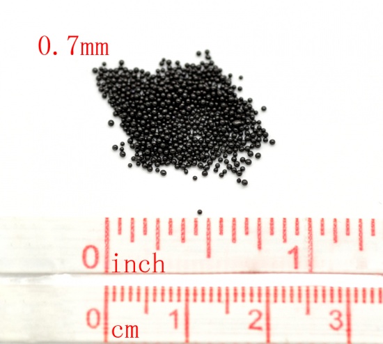 Immagine di Vetro Seme Perline (Senza Foro) Nero Madreperla Dia: Circa 0.7mm 100 Grammi
