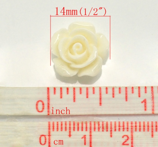 Picture of Resin Embellishments Flower Mixed 14x6mm(4/8"x2/8"), 100 PCs