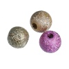 Picture of Acrylic Sparkledust Bubblegum Beads Round At Random Mixed About 6mm Dia, Hole: Approx 1mm, 500 PCs