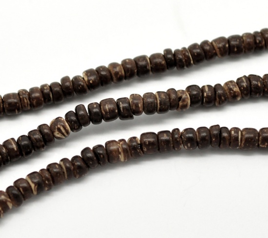 Изображение Бусины 5mm из Кокосовой Койри Колонка Естественные,проданные 4 нитки(40cm)