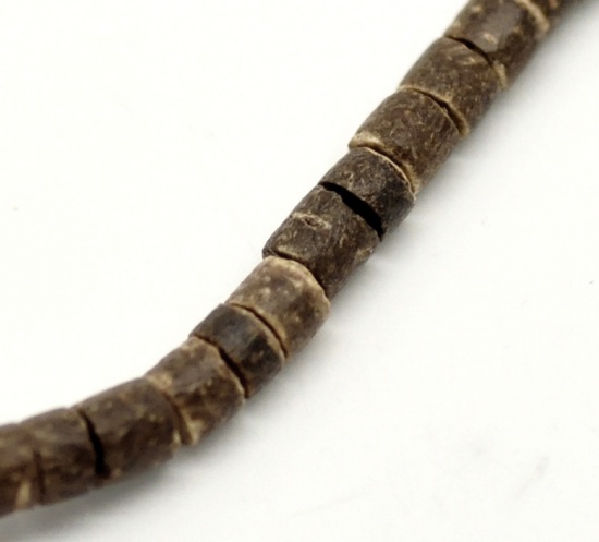 Изображение Бусины 4mm из Кокосовой Койри Колонка Естественные,проданные 4 нитки(58cm)