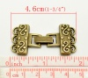 Picture of Zinc Based Alloy Hook Clasps Antique Bronze Pattern Carved 46mm x 23mm, 5 Sets