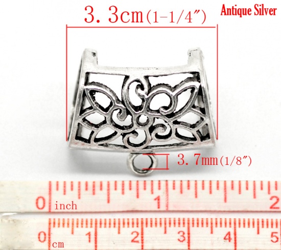Изображение Бейл "Колонка"для Шарфи 3.3cm x 2.8cm Античное Серебро, Проданные 5 шт|уп