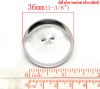 鉄系合金 ブローチ 円形 シルバートーン 台座付 ( 35mmに適応) 3.6cm、 30 PCs の画像