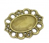 Bild von Eisen(Legierung) Cabochon Fassung Verbinder Oval Bronzefarbe (für 18mm x 12.5mm) 30mm x 26mm 50 Stück