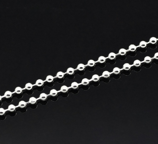 Picture of Brass Ball Chain Findings Silver Plated 1.5mm Dia, 50 M                                                                                                                                                                                                       