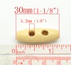 Imagen de Costura Botón Dos Agujeros Madera de Óvalo,Natural 3cm x 10mm, 100 Unidades