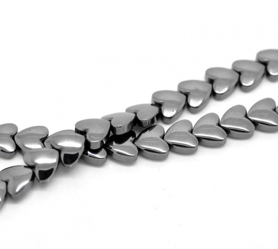 Bild von Schwarz Herz Hämatit Perlen Beads 8mm x 8mm 38cm Lang,1 Strang (ca.55 Stücke)