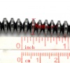 Imagen de Cuentas Hematite de Plano Redondo,Negro 8mm Diámetro, Agujero: acerca de 1.0mm, 38.0cm 110 unidades por 2 Sartas
