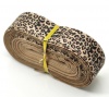 Picture of Grosgrain Easter Ribbon Coffee Leopard 25mm(1"), 20 Yards(Approx 18.3 M)