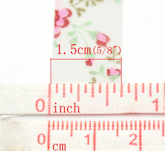 Picture of Paper Easter Adhesive Tape Sticker Scrapbooking Multicolor Flower Pattern 4.5cmx1.5cm(1 6/8"x 5/8"), 10 Rolls (Approx 10M/Roll)