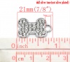 Picture of 10PCs Silver Tone Rhinestone Dog Chew Bone Charm Pendants 22mmx20mm( 7/8"x 6/8")