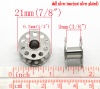Picture of Iron Based Alloy Sewing Machine Bobbins Silver Tone 21mmx11mm(7/8"x 3/8"), 30 PCs