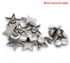 Picture of Zinc Based Alloy Spike Rivet Studs Pentagram Star Silver Tone 16x15mm(5/8"x5/8") 7x3mm(2/8"x1/8"), 30 Sets