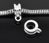 Bild von Zinklegierung Element Perlen Für European Armband Versilbert 10mmx8mm,verkauft eine Packung mit 50 Stücke