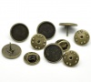 Image de Broche Epingle Cravate Support à Cabochon 12mm en Laiton Rond Bronze Antique 14mm x10mm 11mm x6mm, 30 Kits                                                                                                                                                    