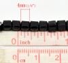 Immagine di Vetro Sciolto Perline Quadrato Nero Sfaccettato Circa 4mm x 4mm, Foro: Circa 1mm, lunghezza:43cm 2 Fili （Circa103 Pezzi/Treccia)