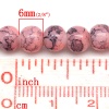 Image de Perles en Verre Rond Rose de Corée Fleurs 6mm Dia, Taille de Trou: 1mm, 80cm long, 2 Enfilades (Env.125 Pcs/Enfilade)