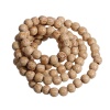 ココナッツの殻 スペーサ ビーズ 円形 コーヒー色 ゼブラストライプパターン 約 9mm直径、 穴：約 2mm、 80cm長さ、 1 連 （約 97PCS /一連） の画像