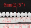 Image de Perles Cristales en Verre Plat-Rond Blanc à Facettes 6mm x 5mm, Taille de Trou: 1.5mm, 45cm long, 2 Enfilades (Env.98 Pcs/Enfilade)